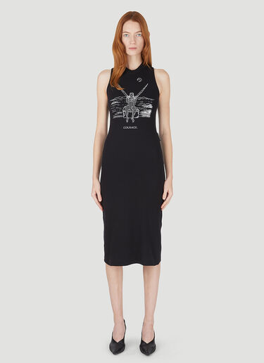 Marine Serre Card Print Racerback Dress Black mrs0248008
