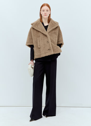 Max Mara 테디 짧은 망토  베이지 max0255034