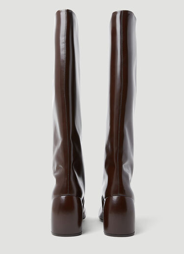 Dries Van Noten 니하이 부츠 브라운 dvn0253010