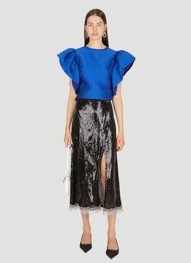 Koché Ruffle Sleeve Top Blue kce0249019