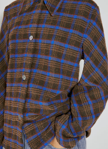 Our Legacy Sanctuary Check Bouclé Shirt Brown our0254012