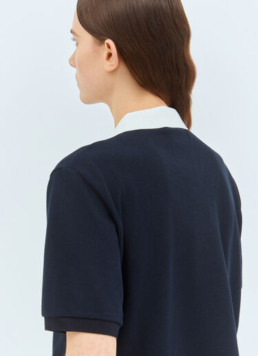 Miu Miu Logo Embroidery Polo Shirt Navy miu0359004