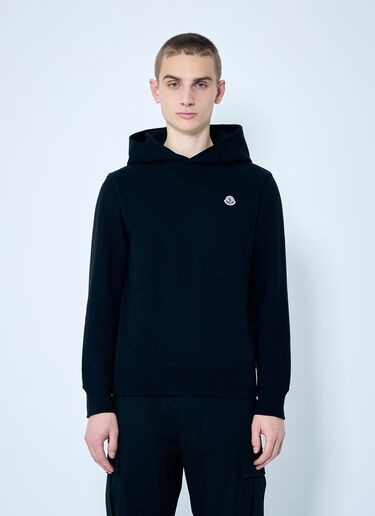 Moncler Logo Patch Hooded Sweatshirt Black mon0159004