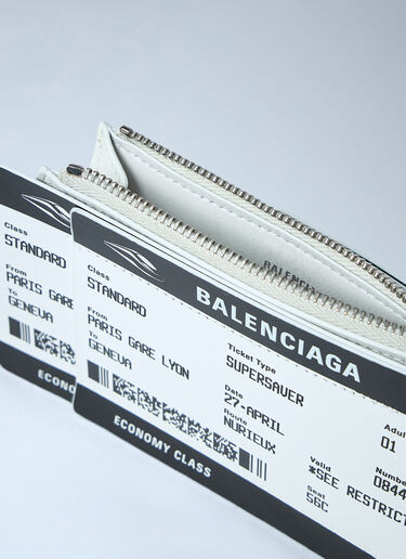 Ticket-Print Leather Zip Pouch Balenciaga Ticket-Print Leather Zip Pouch White bal0162016