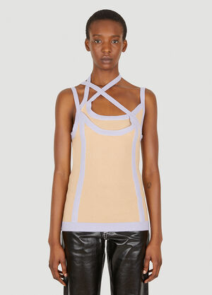 Ninamounah Asymmetric Knit Top Beige nmo0248007