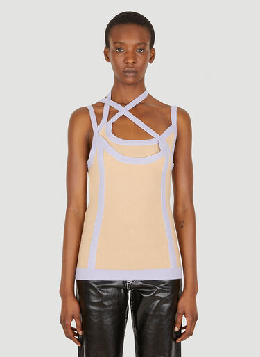 Ninamounah Asymmetric Knit Top Beige nmo0248007