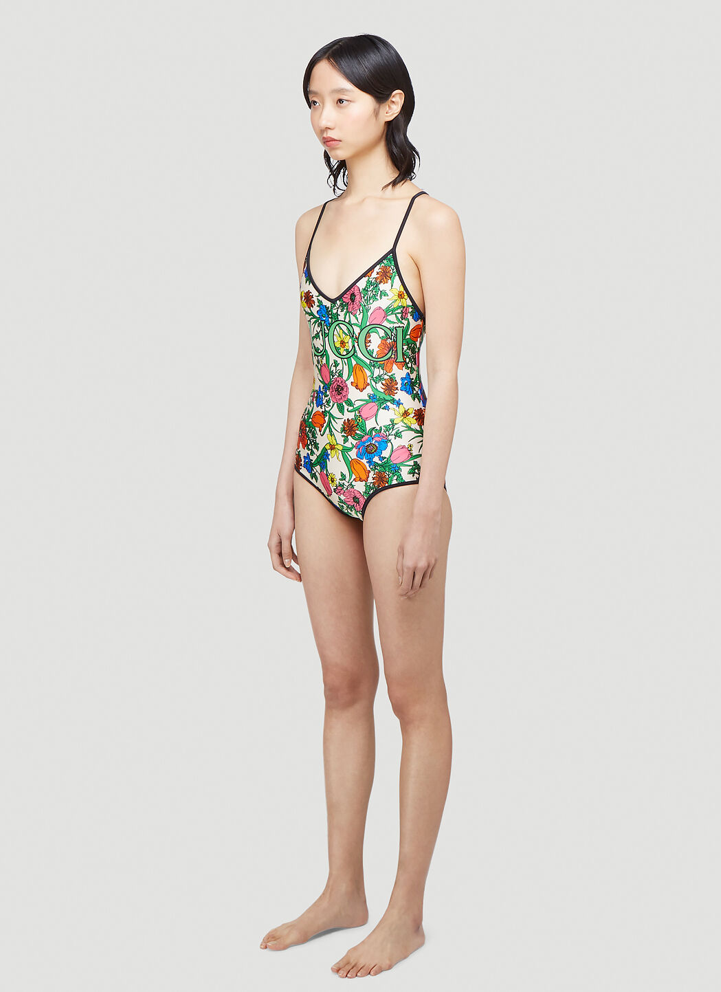 Gucci floral swimsuit hot sale