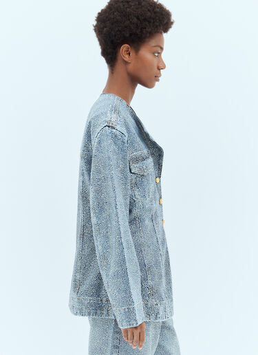 GANNI Sparkle Denim Blazer Blue gan0256054