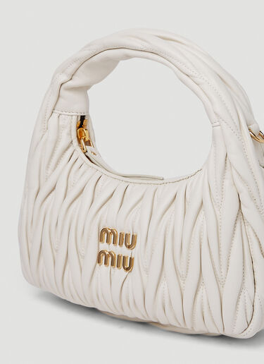 Miu Miu 원더 미니 호보 핸드백 화이트 miu0251016