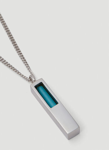 Tom Wood Cube Pendant Turquoise Necklace Silver tmw0349002