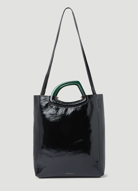 Dries Van Noten Crinkled Leather Tote Bag Brown dvn0253007