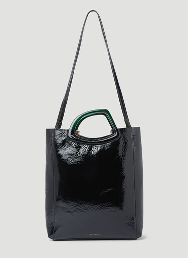 주름진 가죽 토트백 Dries Van Noten 주름진 가죽 토트백 블랙 dvn0253001