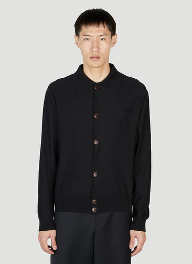 Lemaire Convertible Collar Cardigan Black lem0152008