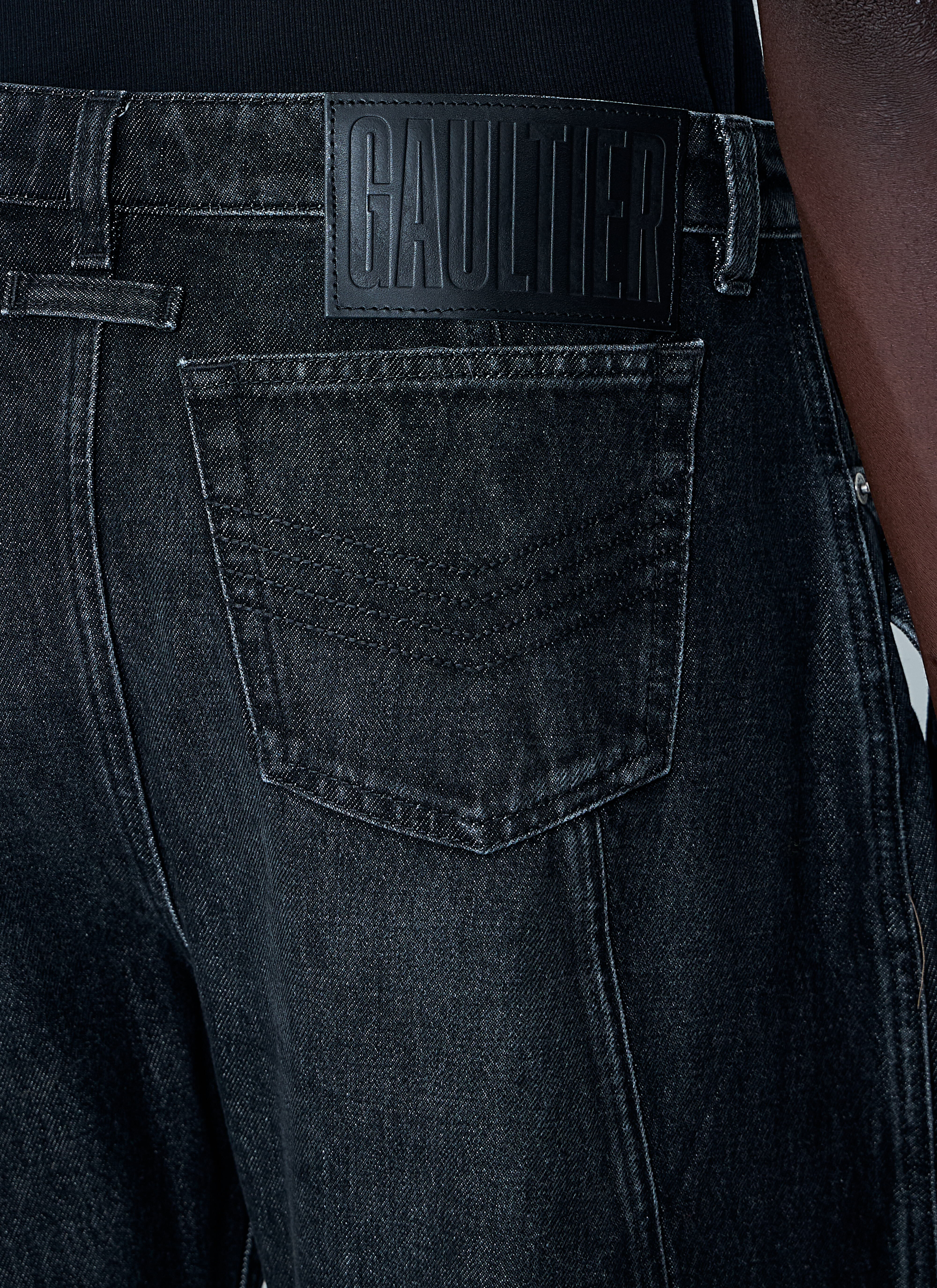 Jean Paul Gaultier Men's' Jeans With Strap Detail in Black | LN-CC®
