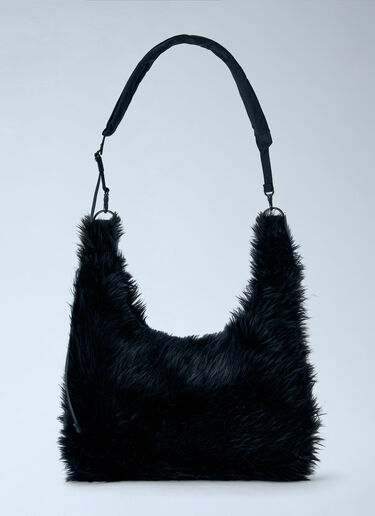 LN-CC® - Yohji Yamamoto: 3 Way Shoulder Strap Fur Bag - Black Yohji Yamamoto 3 Way Shoulder Strap Fur Bag Black yoy0263011