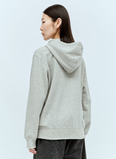 Comme Des Garçons PLAY Logo Patch Zip Hooded Sweatshirt Grey cpl0356012