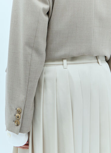 Miu Miu Pleated Batavia Skirt Beige miu0256007