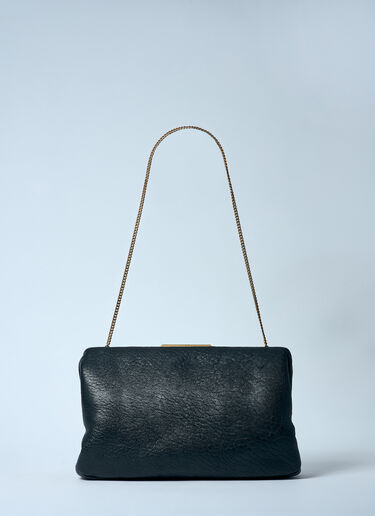 Saint Laurent Large Leather Clutch Black sla0258049