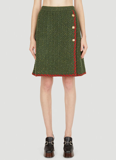 Gucci Cable Knit Skirt Green guc0251038