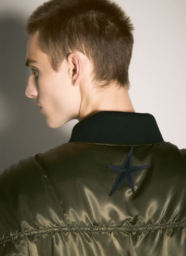 Mugler Satin Bomber Jacket Green mug0158002