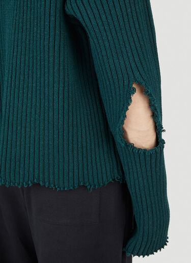 MM6 Maison Margiela Distressed Jumper Green mmm0151007