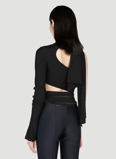 Mugler 비대칭 바디수트 블랙 mug0252018