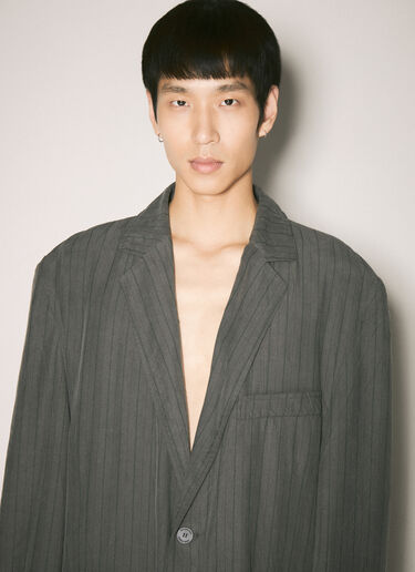 Balenciaga Pinstriped Tailored Blazer Grey bal0158005