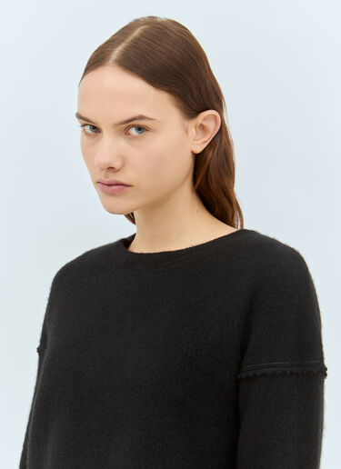 Max Mara Wool And Cashmere Cropped Sweater Black max0258041