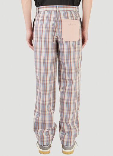 Acne Studios Check Straight-Leg Pants Purple acn0146027