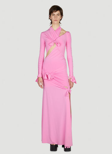 Balenciaga 매듭 가운 맥시 드레스 핑크 bal0252056