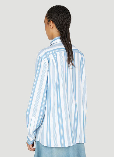 Acne Studios 方脸贴饰条纹衬衫 白色 acn0253013