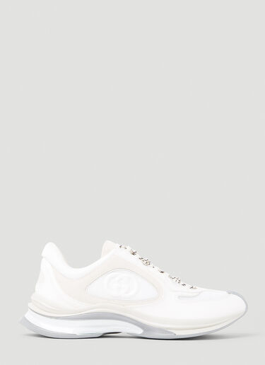 Gucci Suede Run Logo Embossed Sneakers White guc0153075