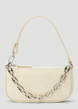 BY FAR Mini Rachel Crocodile Embossed Shoulder Bag Pink byf0254009