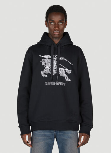 Burberry Embroidered EKD Cotton Hooded Sweatshirt Black bur0153026