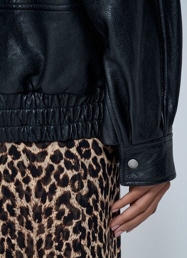 Saint Laurent Grained Leather Jacket Black sla0261011