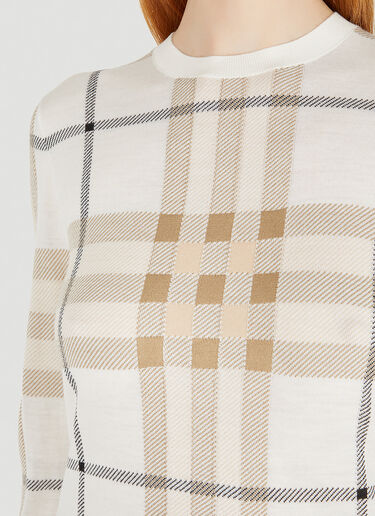 Burberry Raya Check Sweater Beige bur0249030