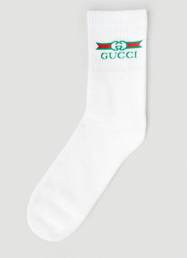 Gucci GG Logo Socks White guc0345005