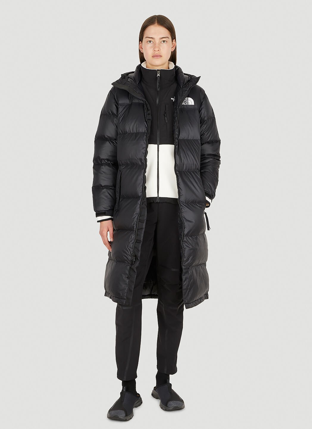 North face belted parka top