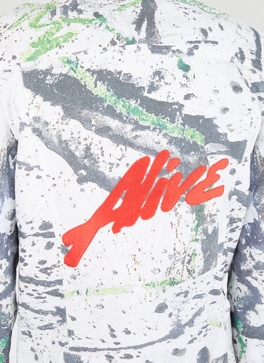 Alive & More 스플래터 프린트 오버셔츠 재킷 화이트 aam0146009