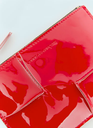 Comme des Garçons Wallet 리버스-헴 지퍼 파우치 레드 cdw0356002