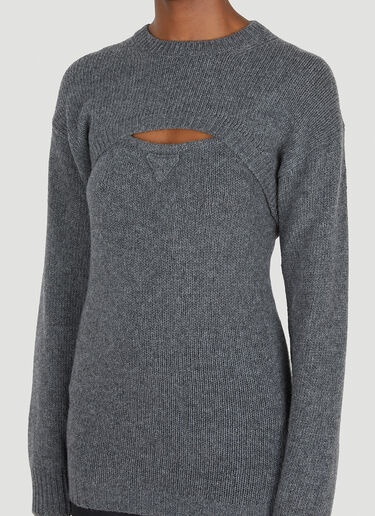 Prada Detachable Shrug Camisole Sweater Grey pra0251010