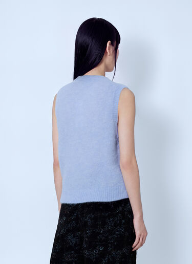 LN-CC® - GANNI: Brushed Alpaca Teddy Vest - Light Blue GANNI Brushed Alpaca Teddy Vest Light Blue gan0266024