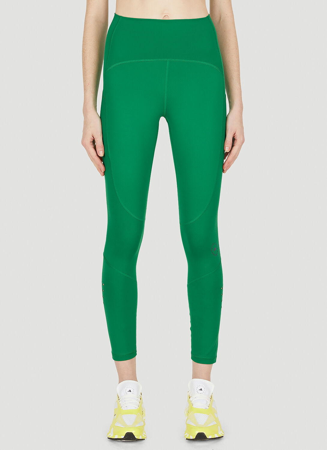 Adidas By Stella Mccartney Logo Print Leggings In Green
