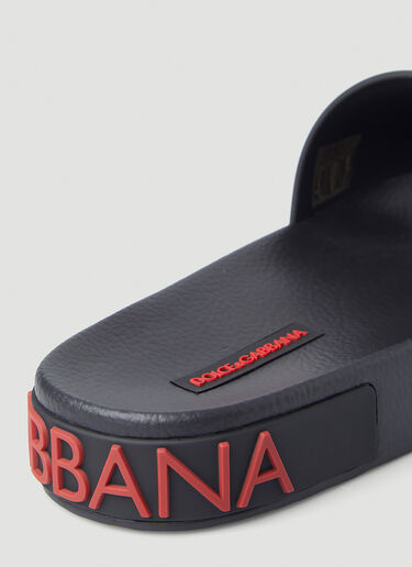 Dolce & Gabbana ロゴエンボス スライド ブラック dol0245035