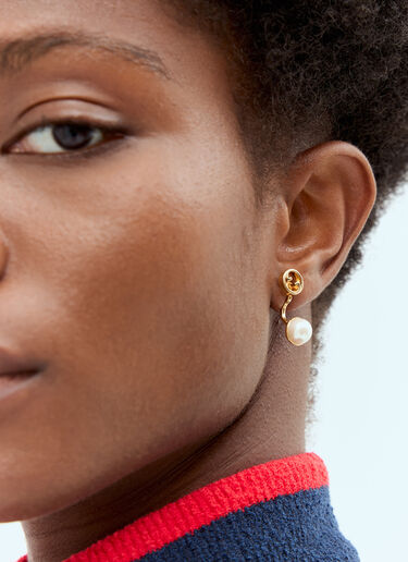 Gucci Blondie Resin-Pearl Earrings Gold guc0257084