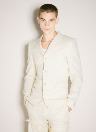 Comme des Garçons Homme Plus Single-Breasted Wool-Blend Blazer Cream hpl0158004