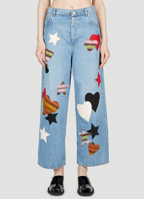 Alexander Wang Patchwork Cropped Jeans Blue awg0252002