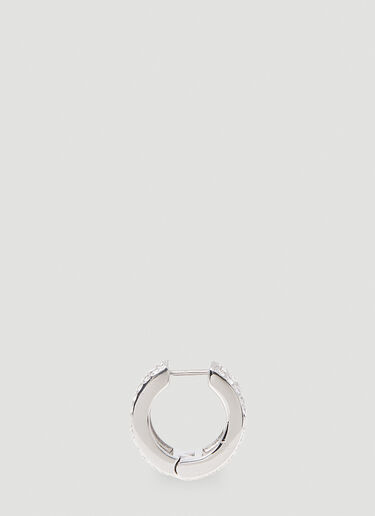 Balenciaga XL Logo Hoop Earrings Silver bal0253097