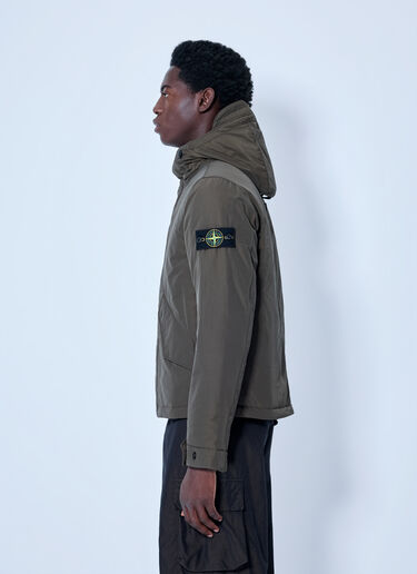 LN-CC® - Stone Island: Hooded Quilted Jacket - Brown Stone Island Hooded Quilted Jacket Brown sto0165008