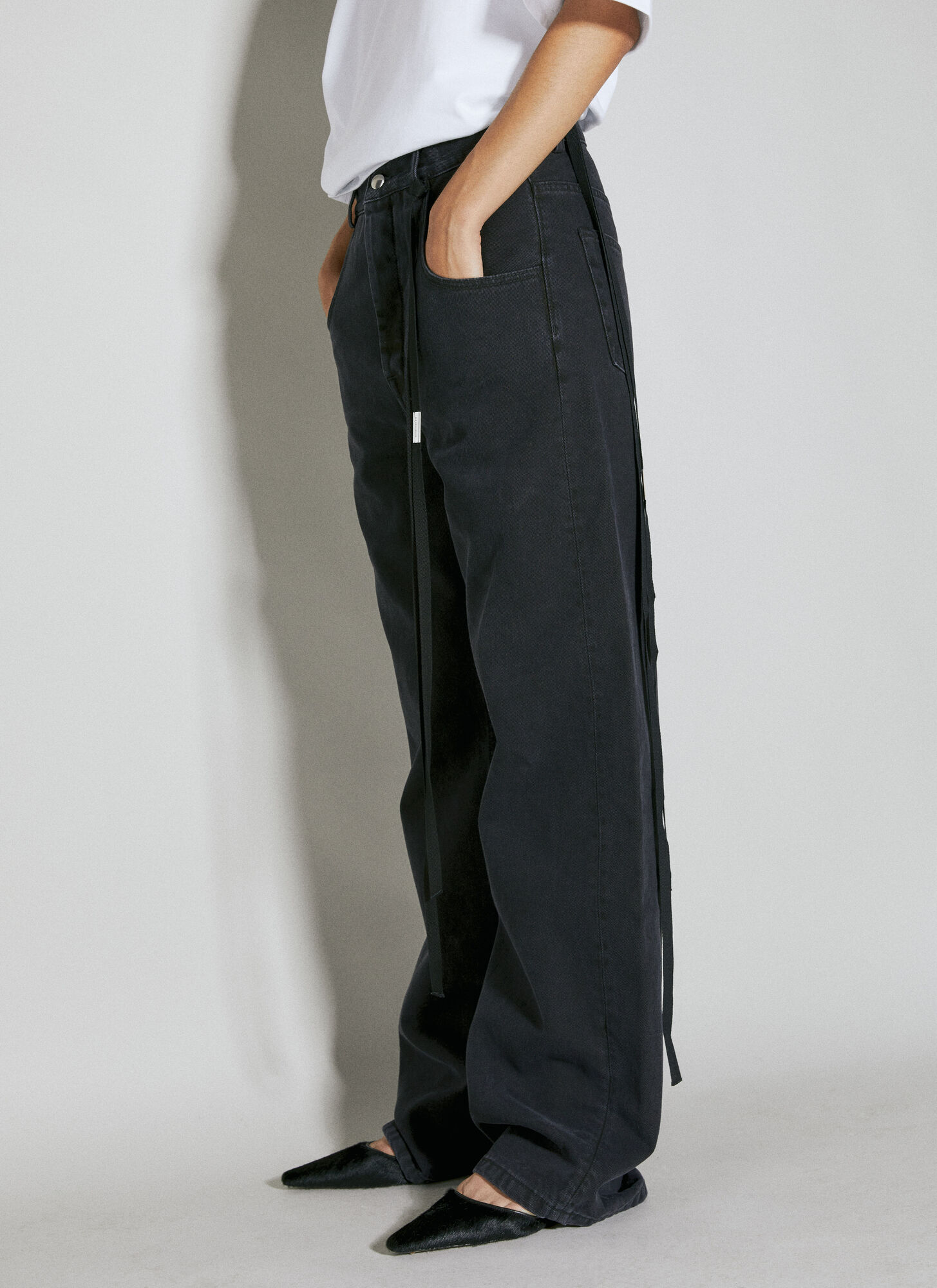 Shop Ann Demeulemeester Claire Denim Jeans In Grey